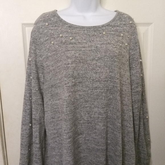 Tacera gray 🩶 pearl patterned midi dress - Picture 3 of 4